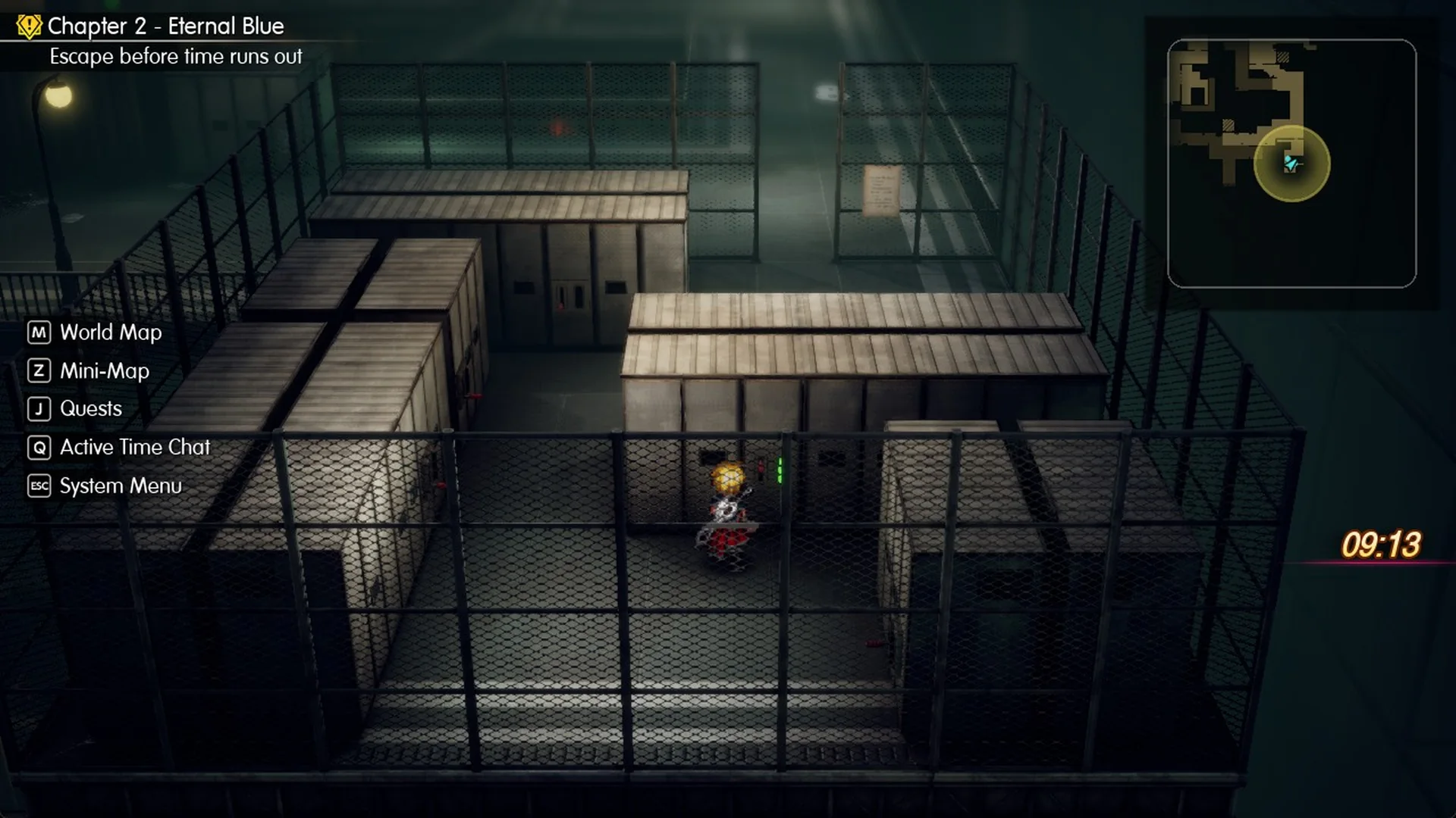 The lever room seen from above, with rows of lockers between the levers