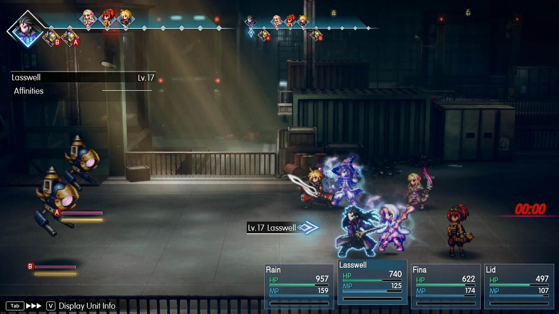 A random battle still going with the countdown at 00:00