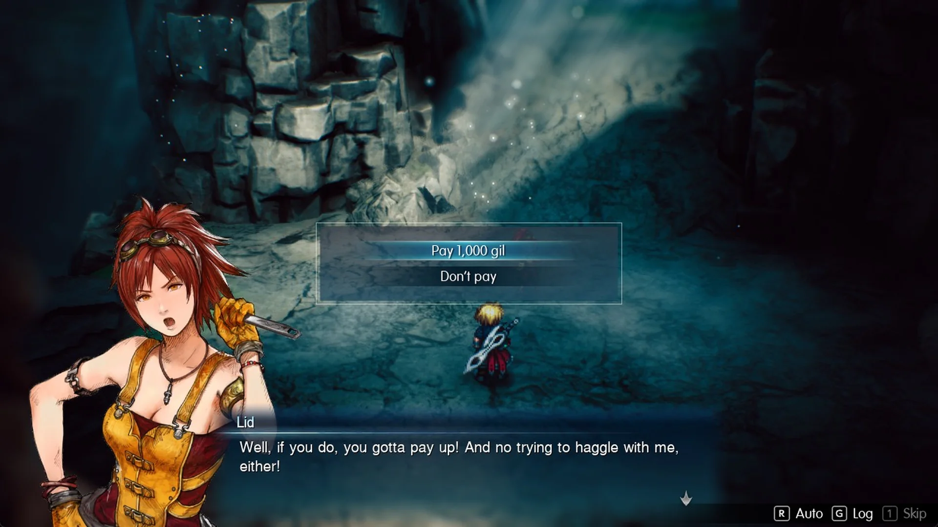 Pay 1,000 gil highlighted in Lid's choice box
