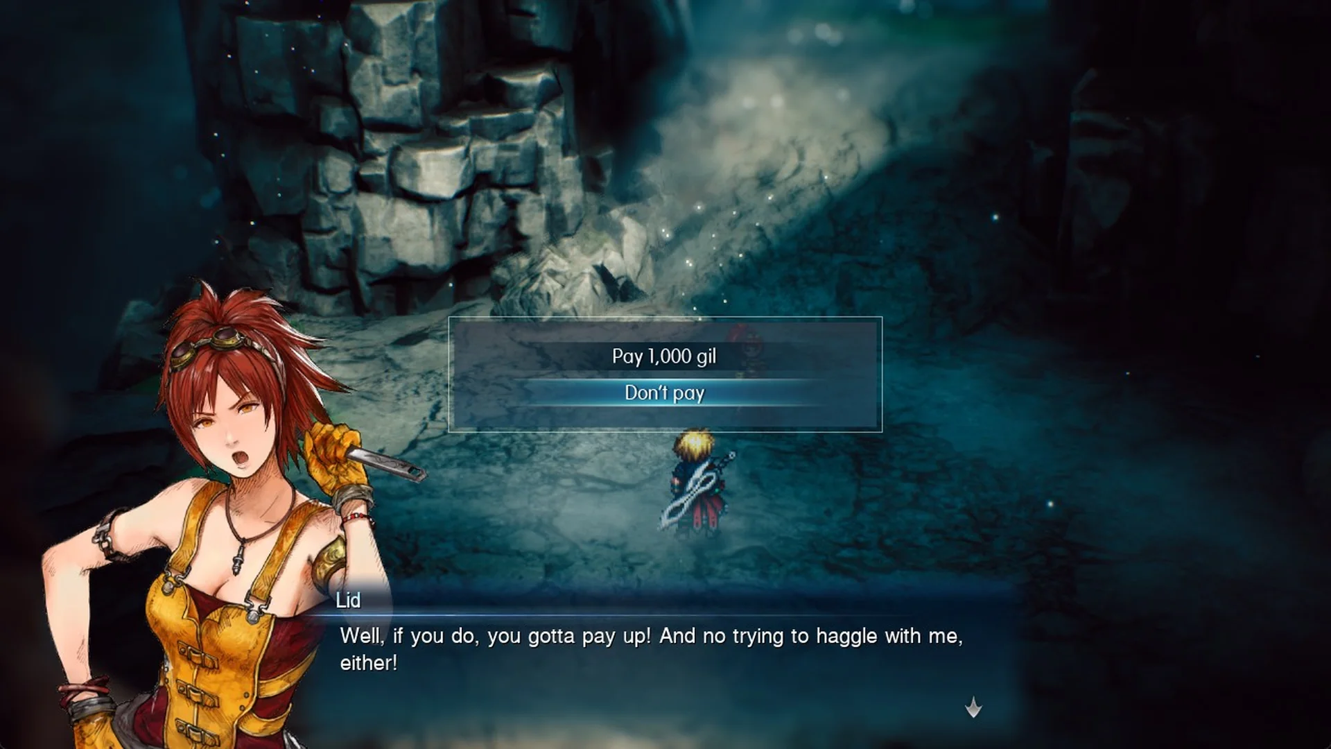Lid's choice box again with the cursor on Don't pay