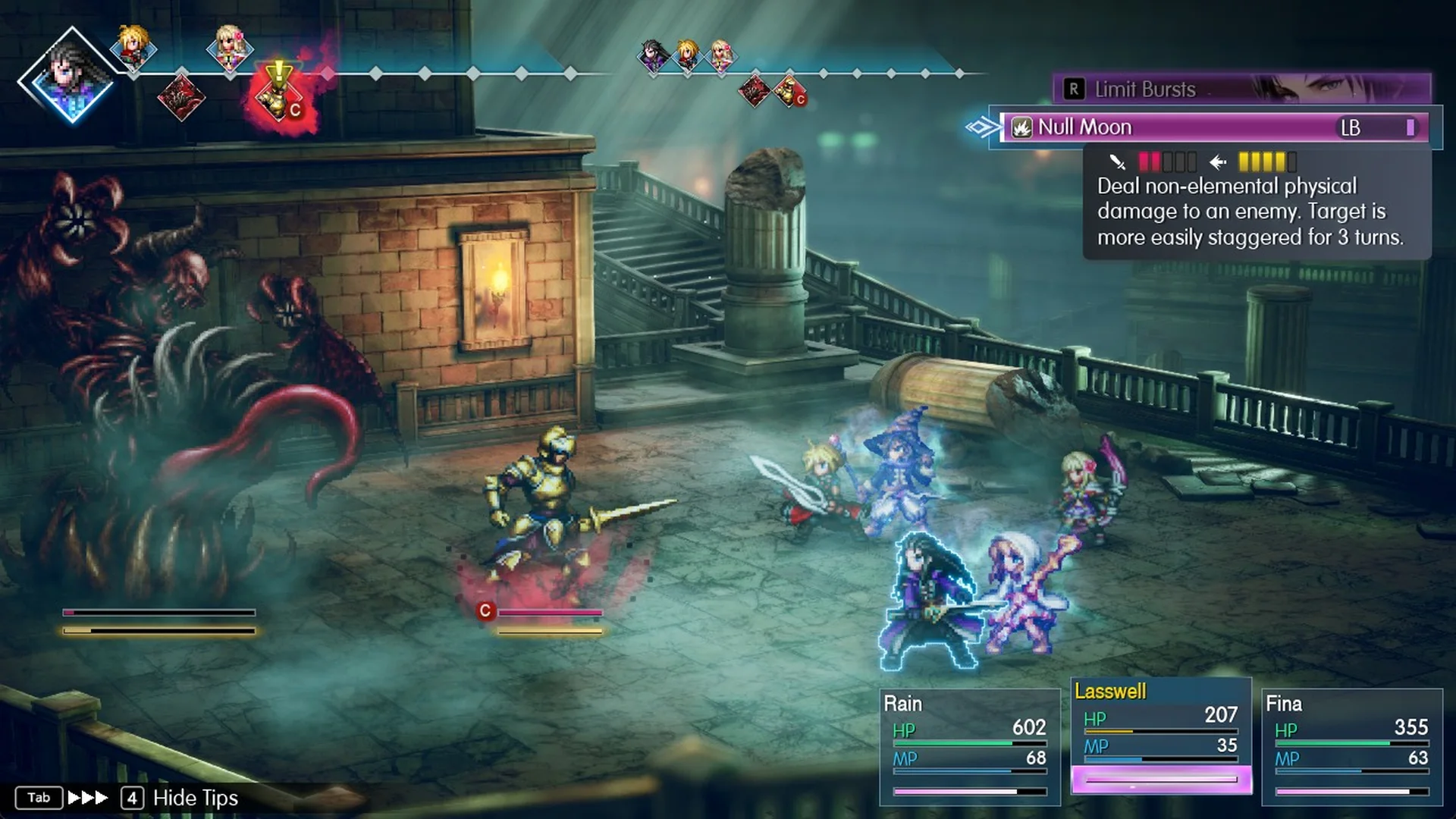 Lasswell's Null Moon Limit Burst tooltip in Final Fantasy Resonance