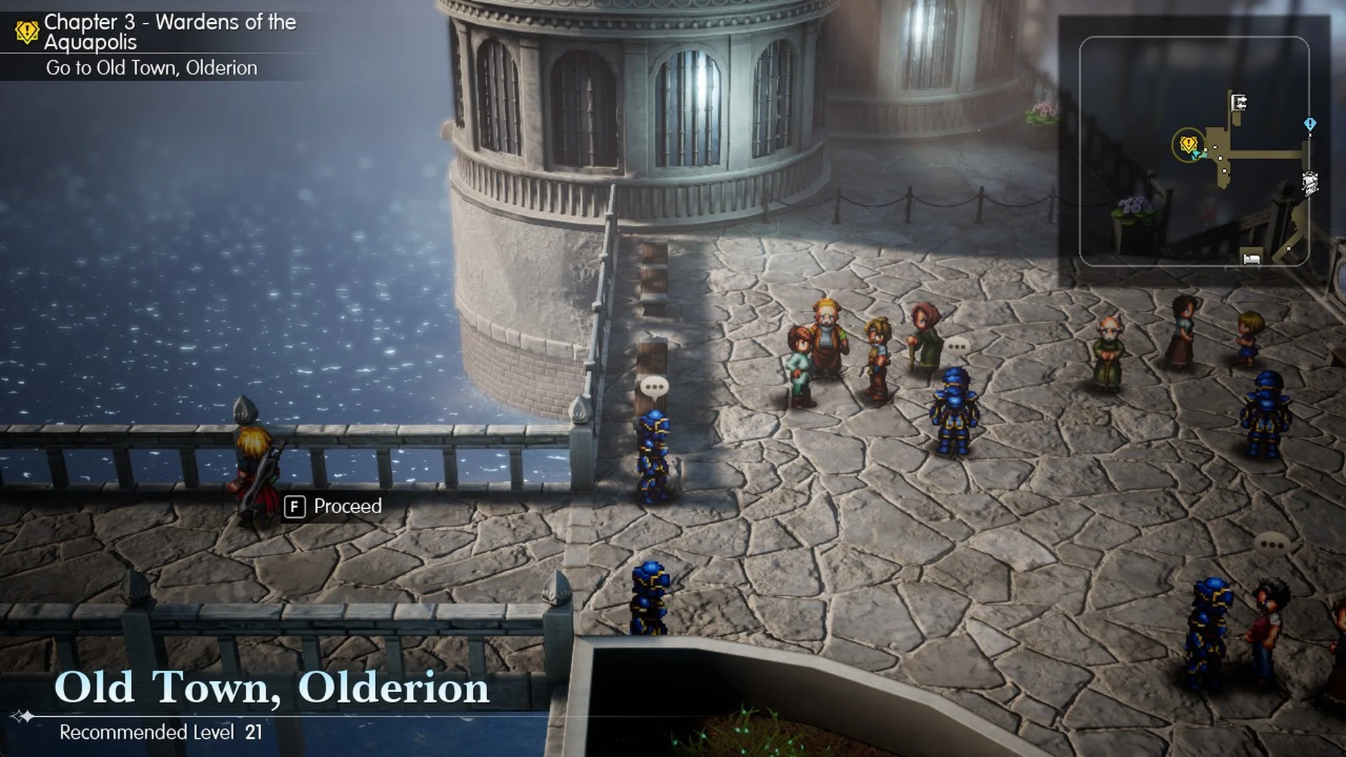 Old Town, Olderion gate with F Proceed and Recommended Level 21