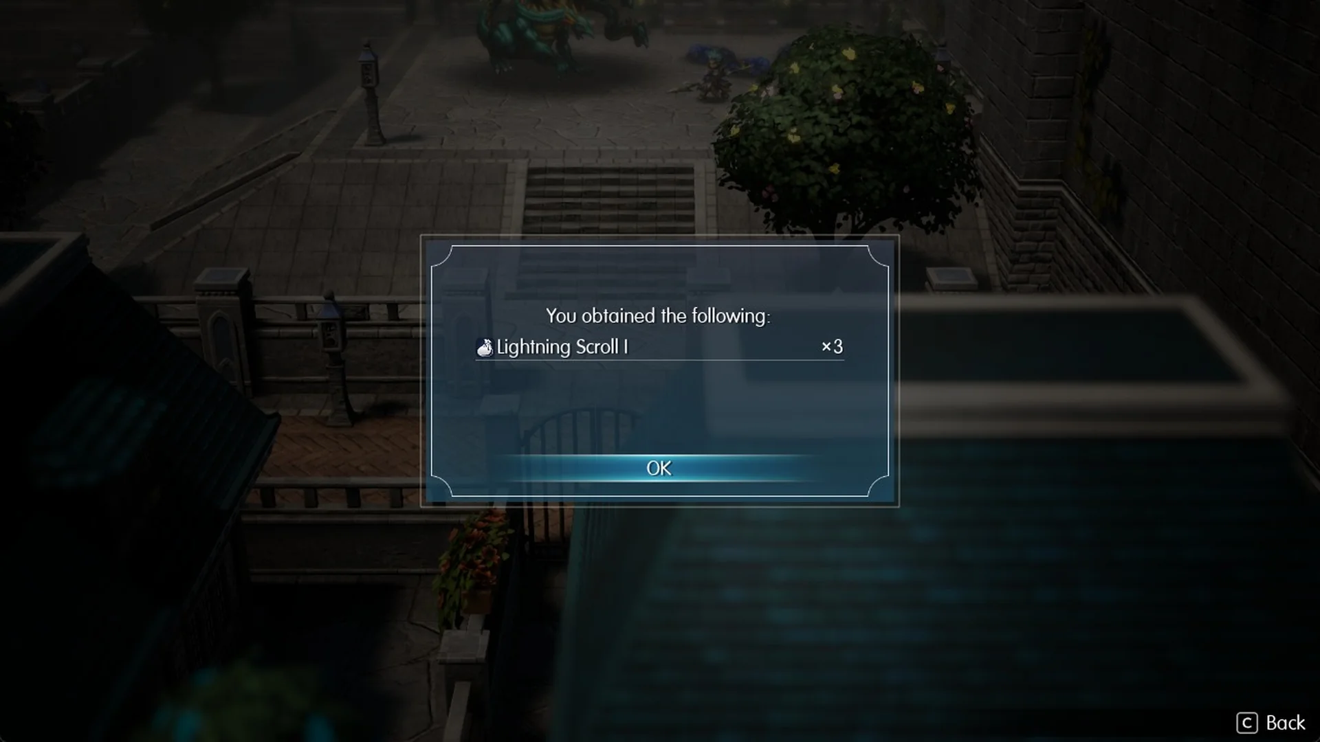 You obtained the following: Lightning Scroll I x3
