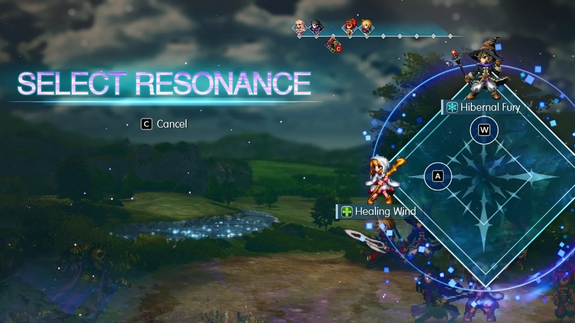 The SELECT RESONANCE wheel after a stagger