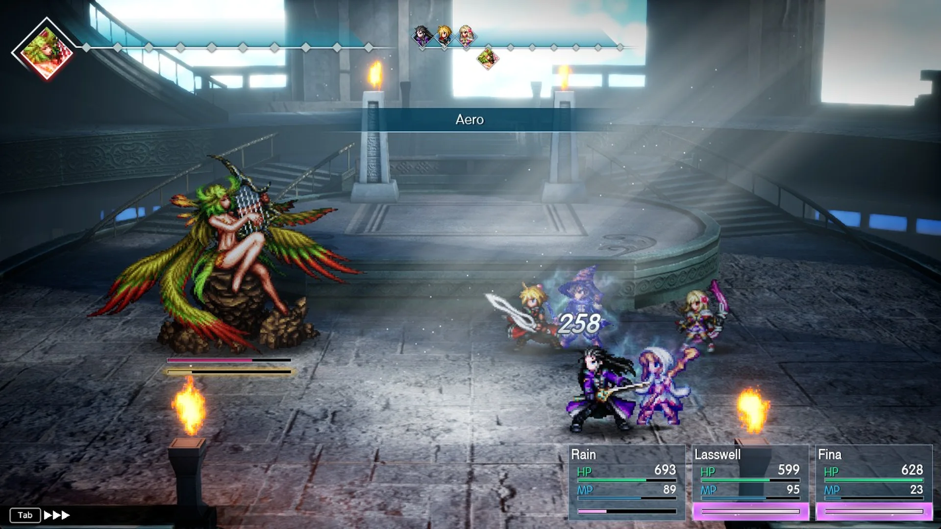 Siren using Aero on a single party member