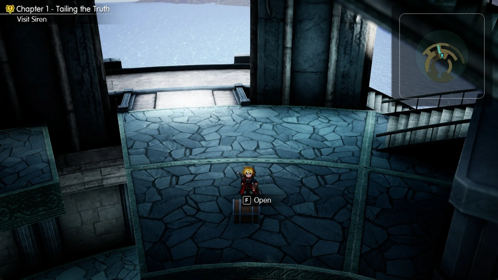 Open prompt on the Ether x2 chest in the third floor room of Siren's Tower