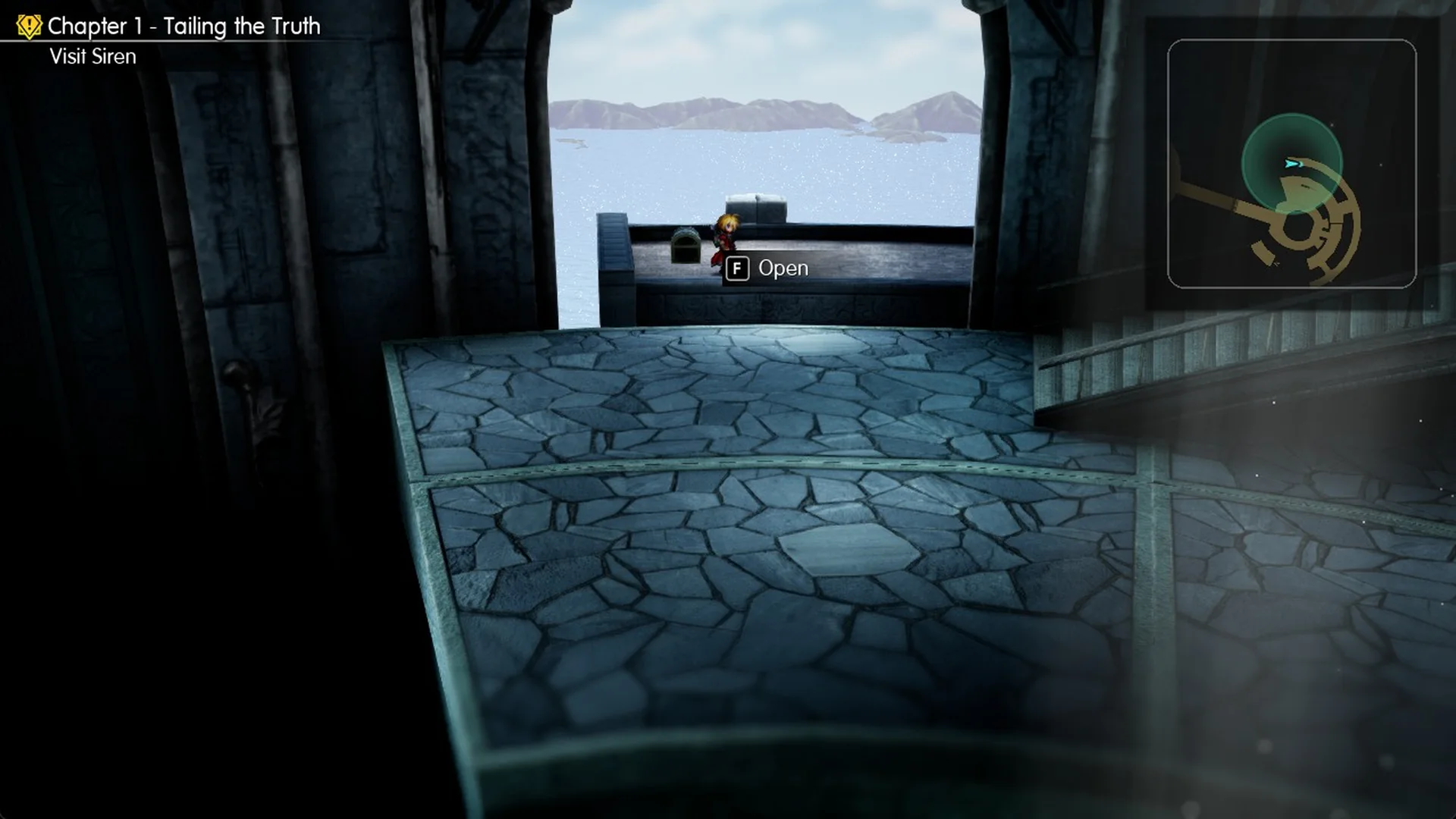 Open prompt on the Magicite Shard chest in the window alcove at the end of the outer ring