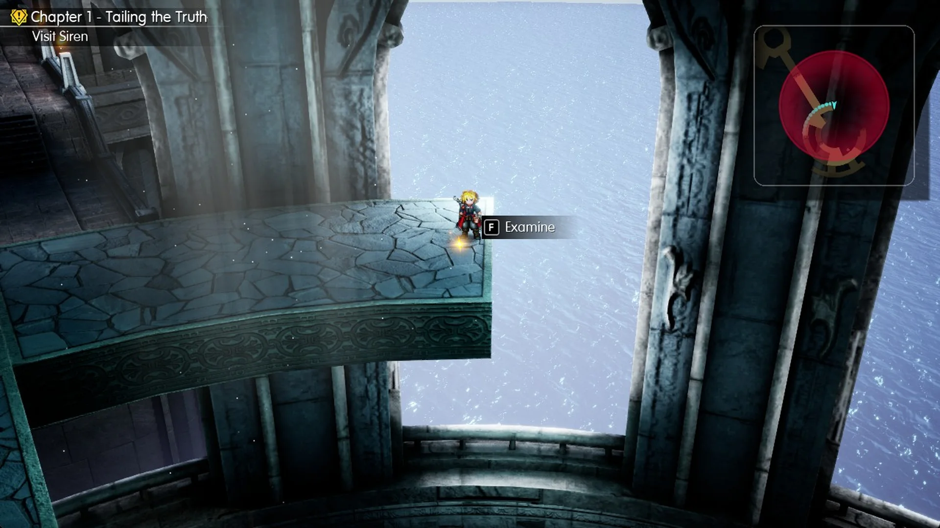 Examine prompt on the Tablet Shard at the tip of the upper floor spur in Siren's Tower