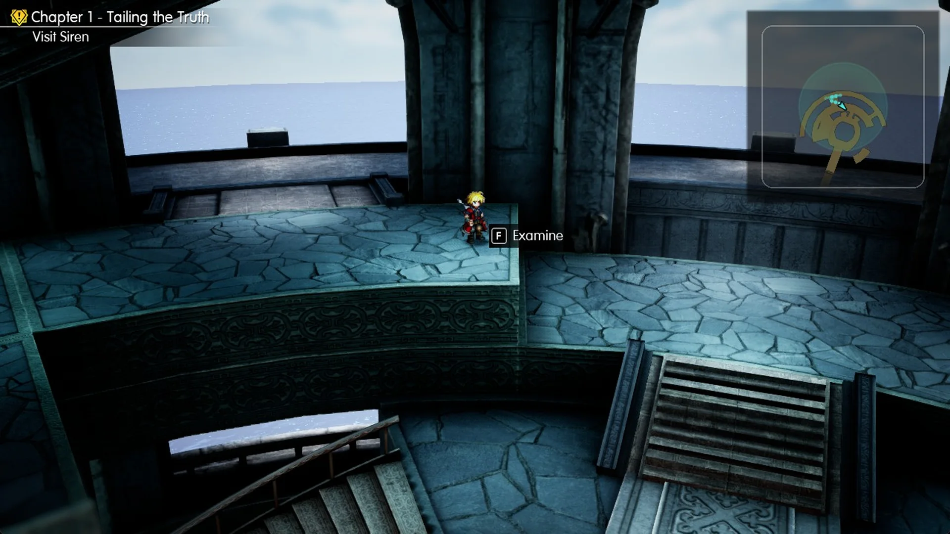 Examine prompt on the Tablet Shard at the inner end of the raised stone block