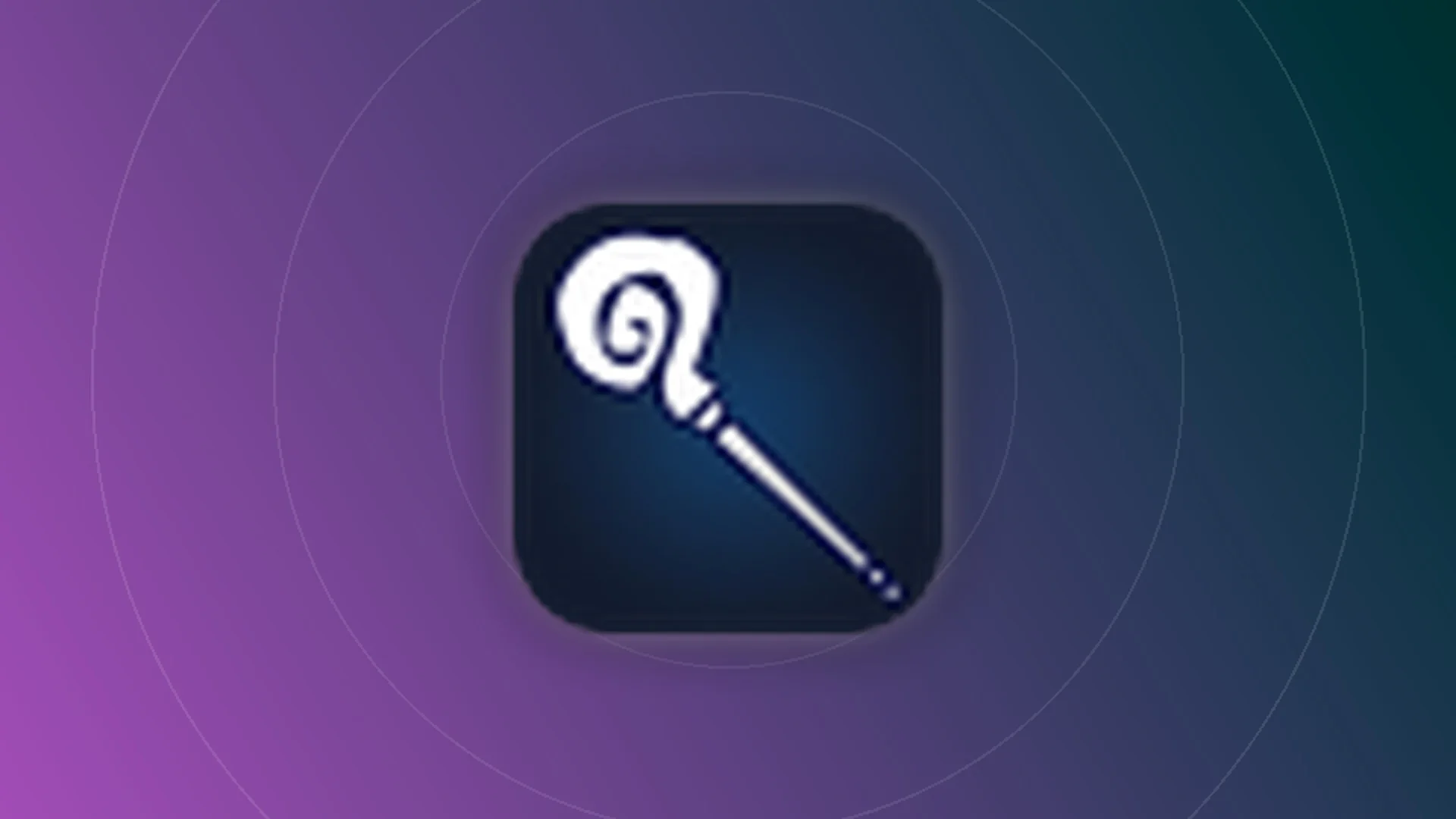 Staves and Rods icon on a gradient background