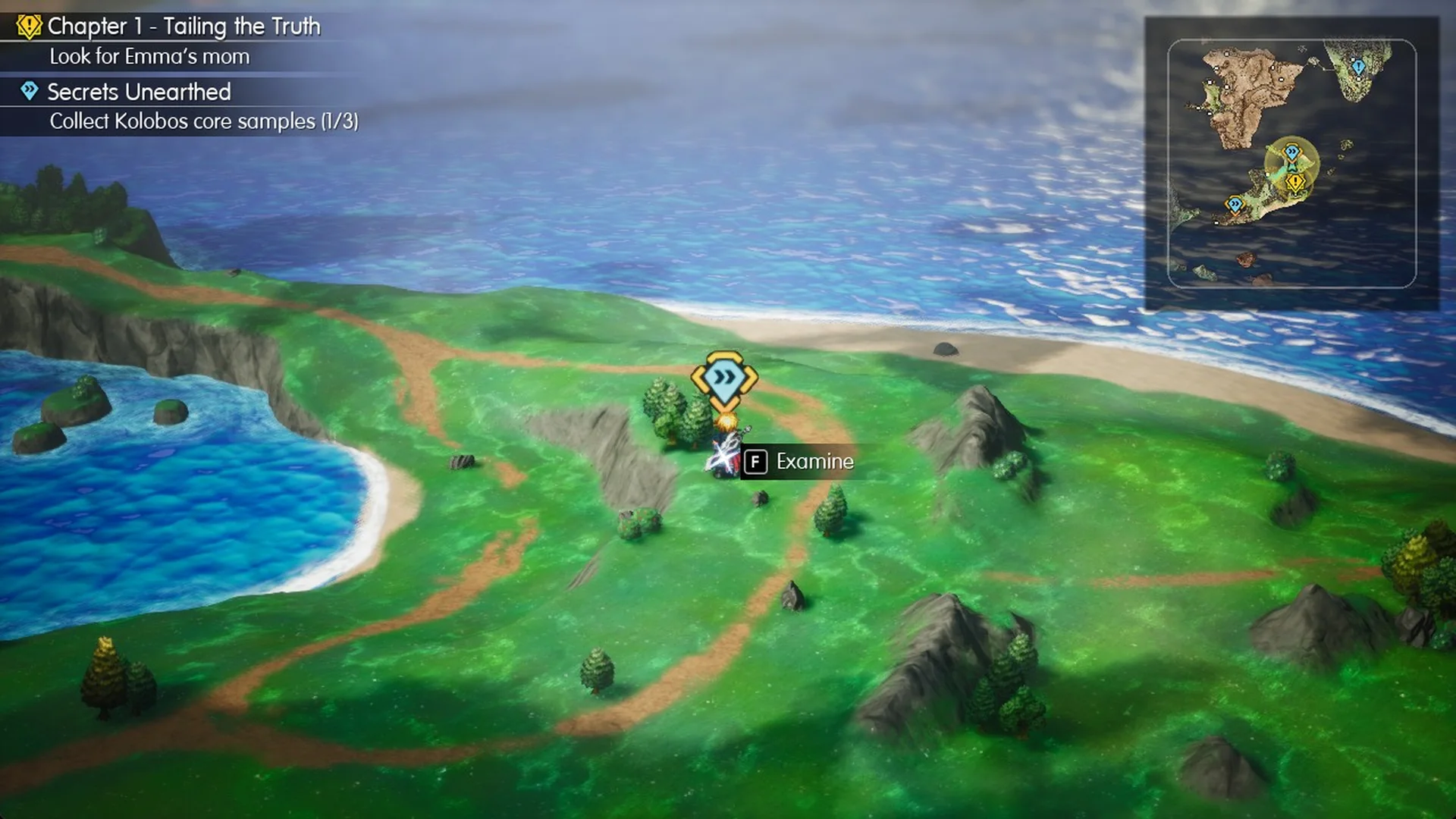 Sample 2 marker on the north headland with F Examine