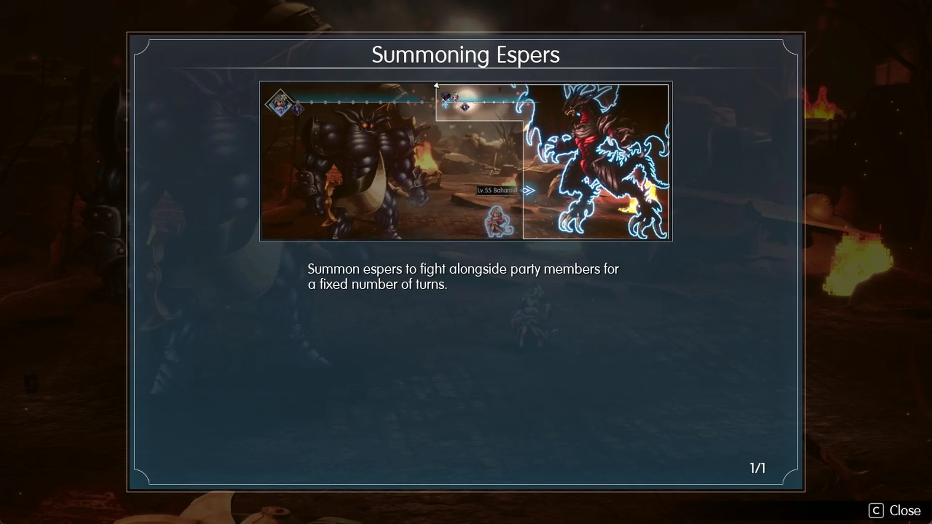 Summoning Espers tutorial page