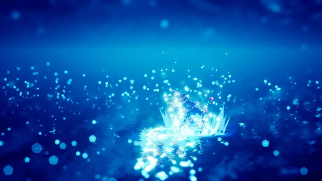 Tronn's Hibernal Fury Resonance bursting in a field of blue light