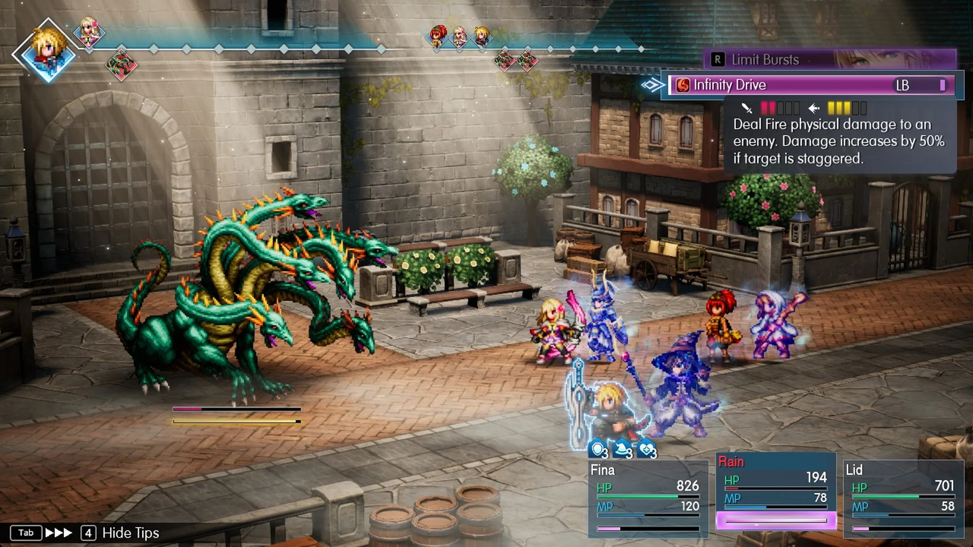 Rain's Limit Burst Infinity Drive against the Water Dragon