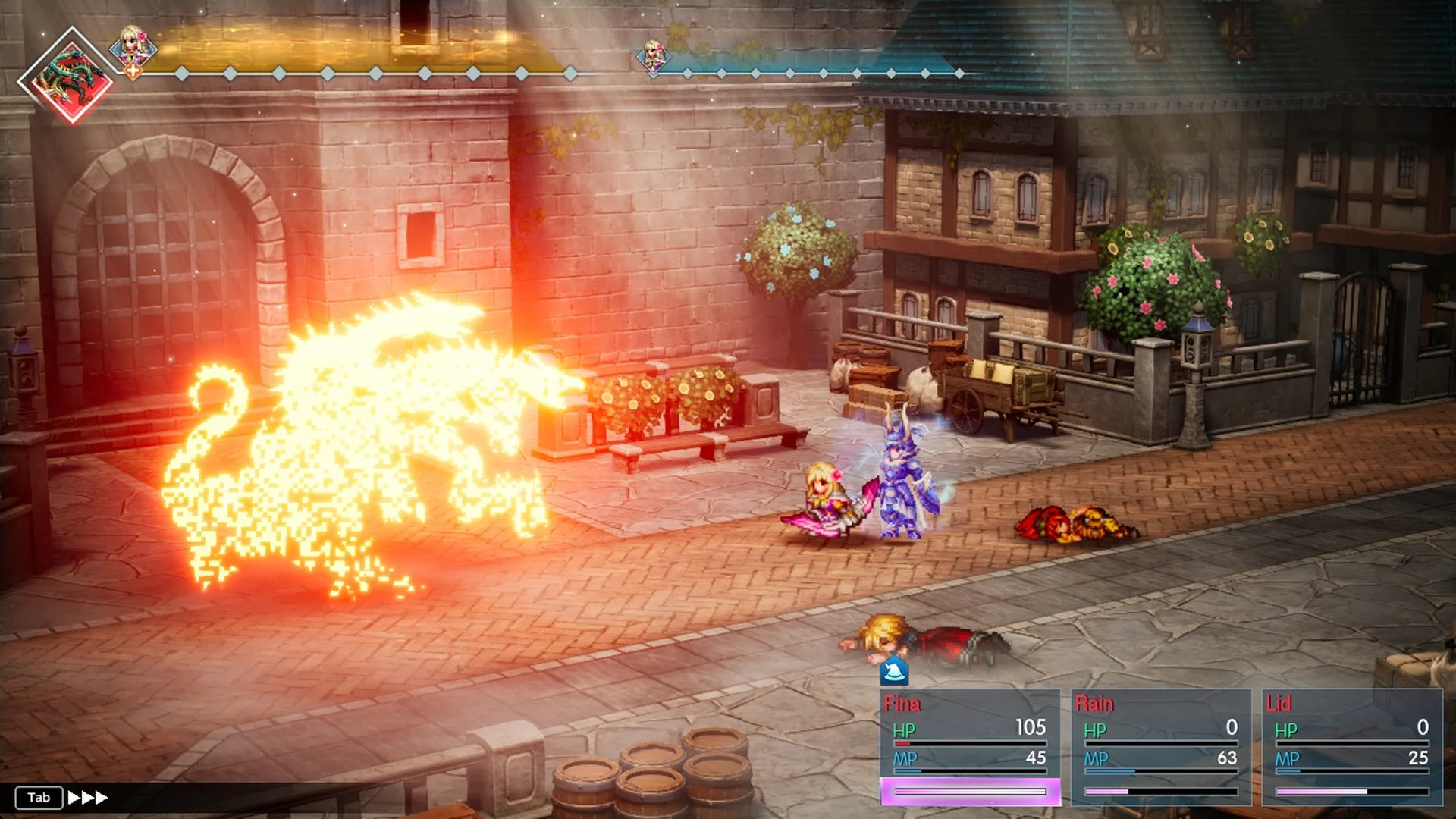 Fina's last Thundara Blade on the Water Dragon