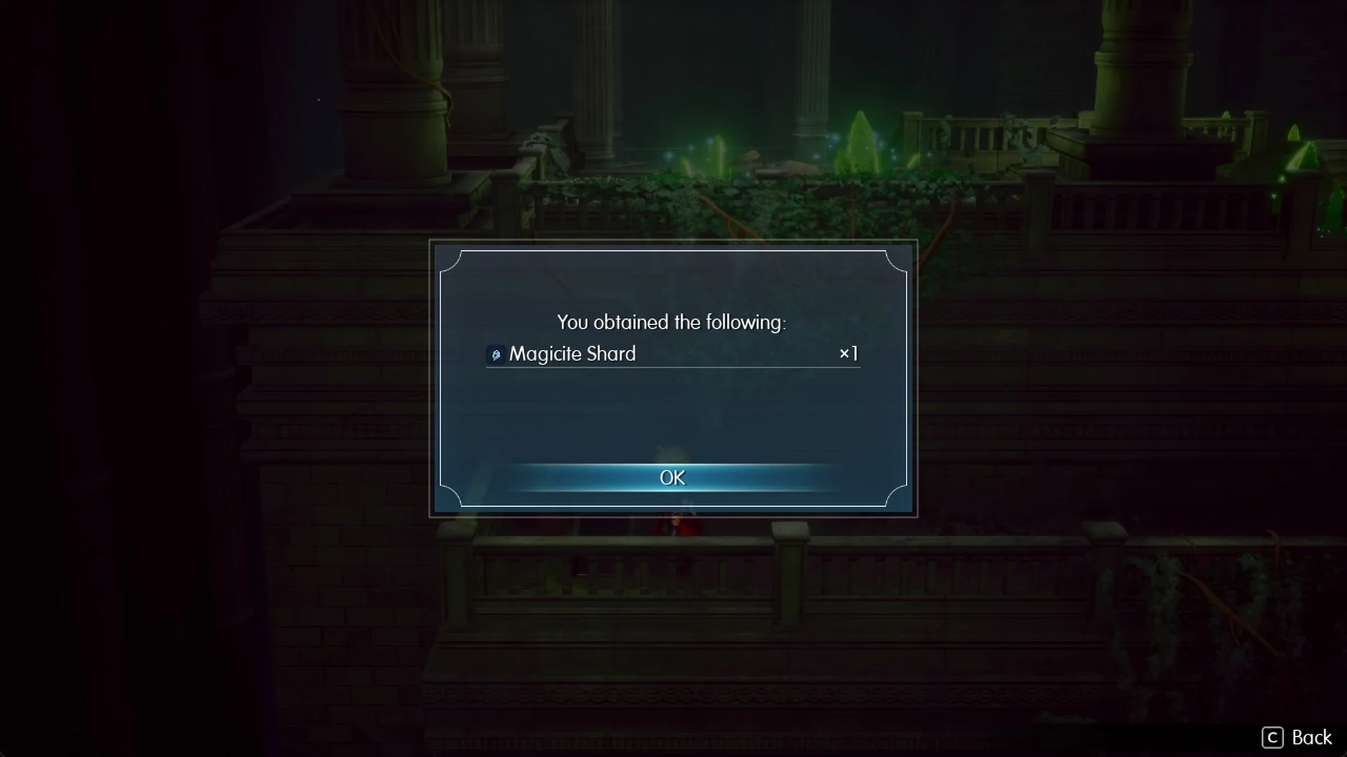 You obtained the following: Magicite Shard x1 from the Wind Shrine chest below the ladder