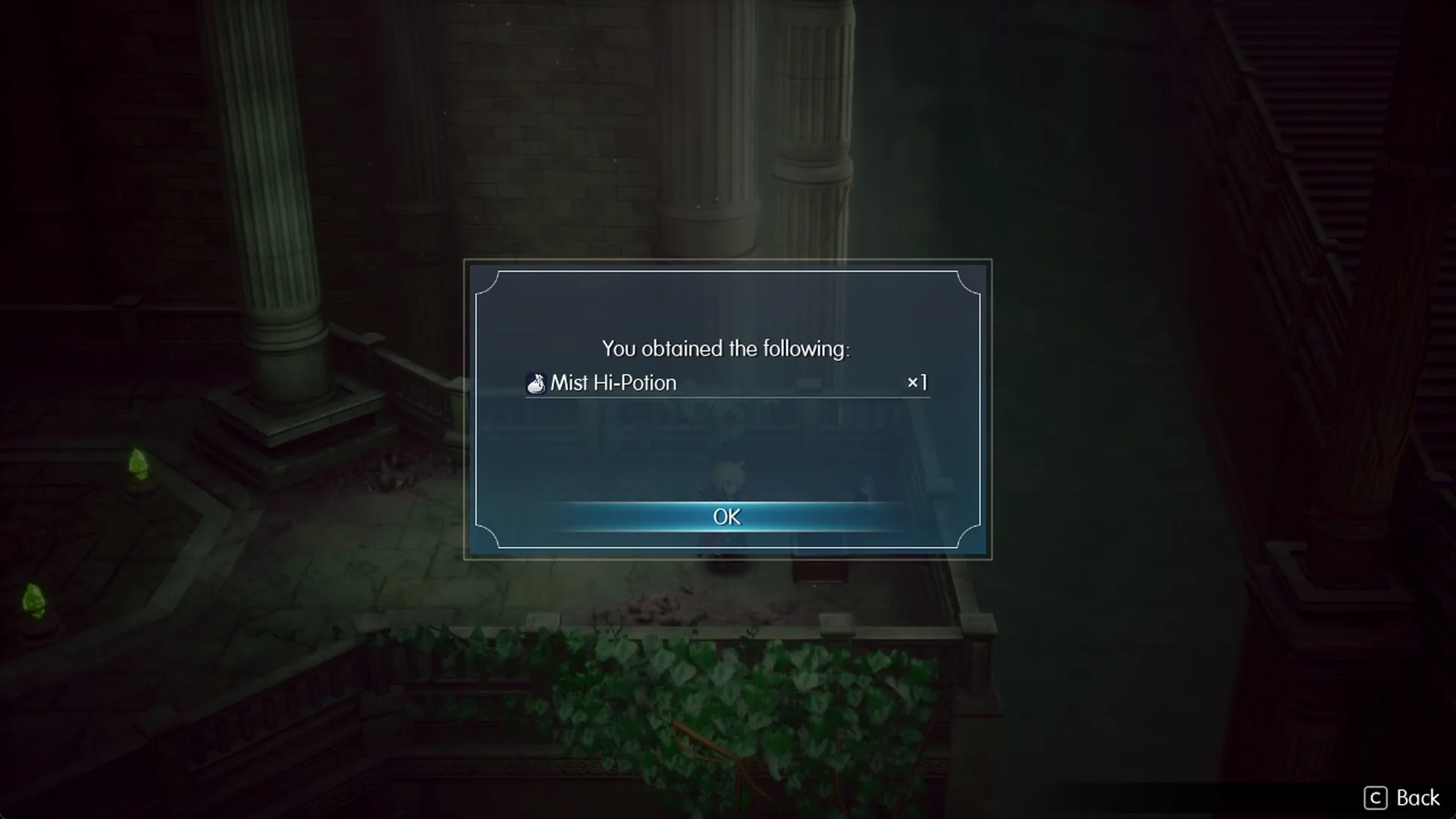 You obtained the following: Mist Hi-Potion x1 from the chest at the top of Lift C