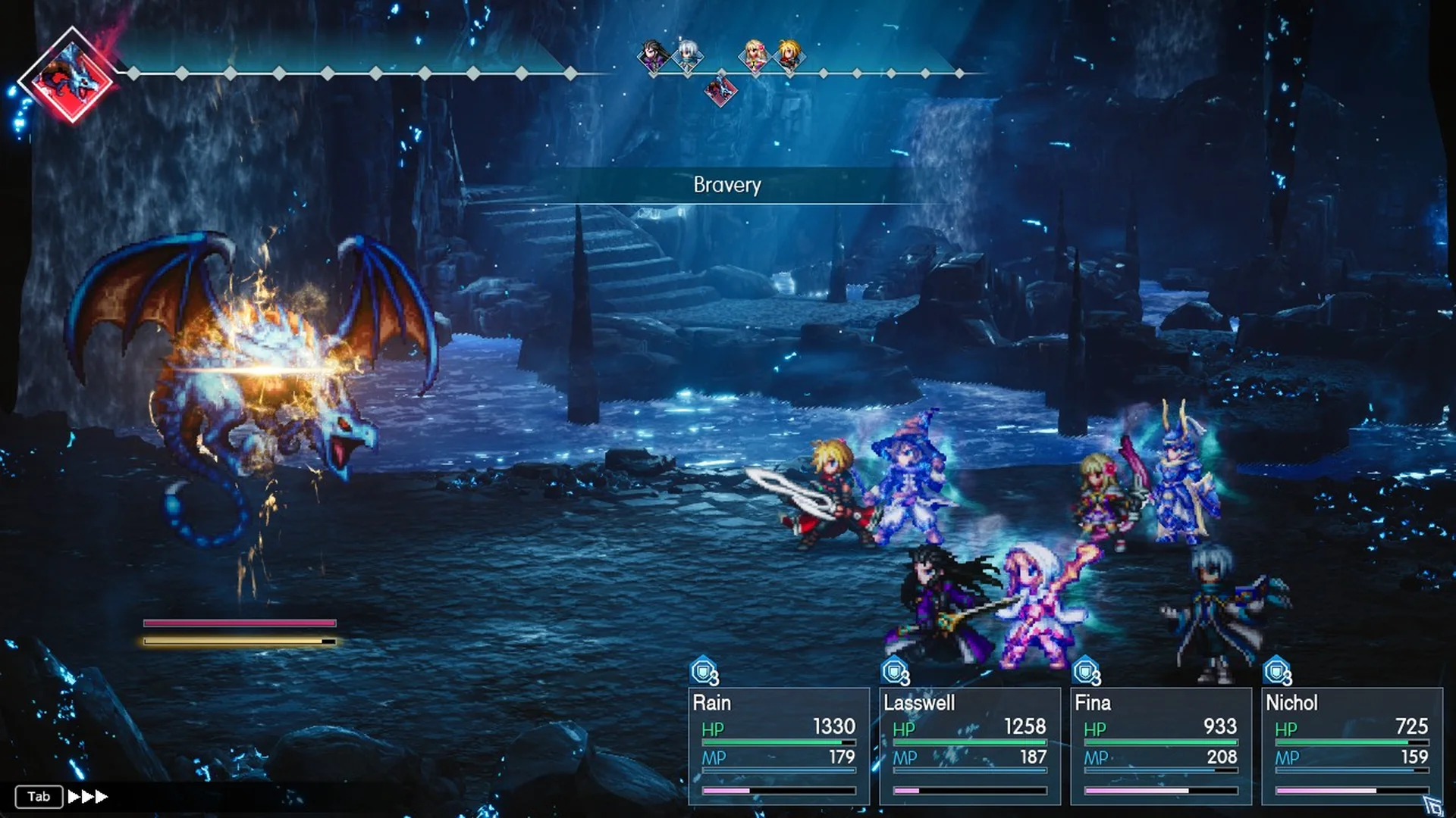 Bravery banner on Wave Lopros after eating