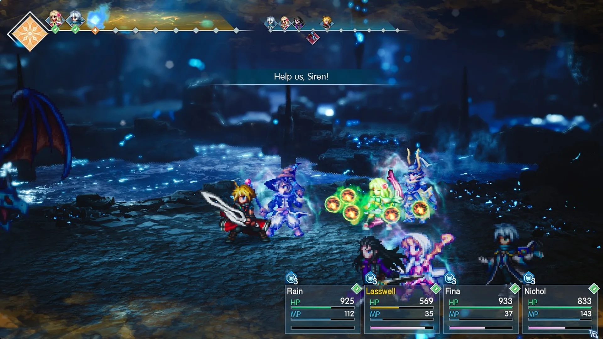 Help us, Siren! banner as Fina summons Siren
