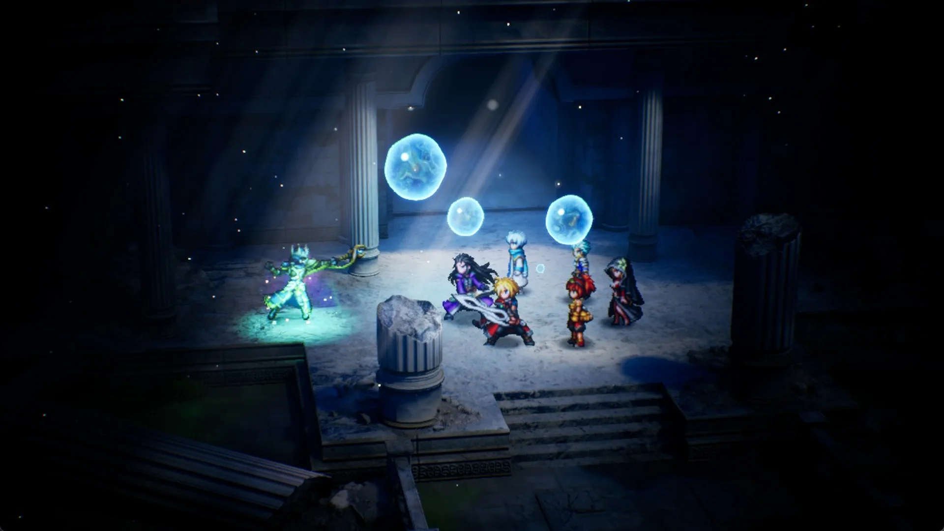 The party trapped in water bubbles by Alluvion