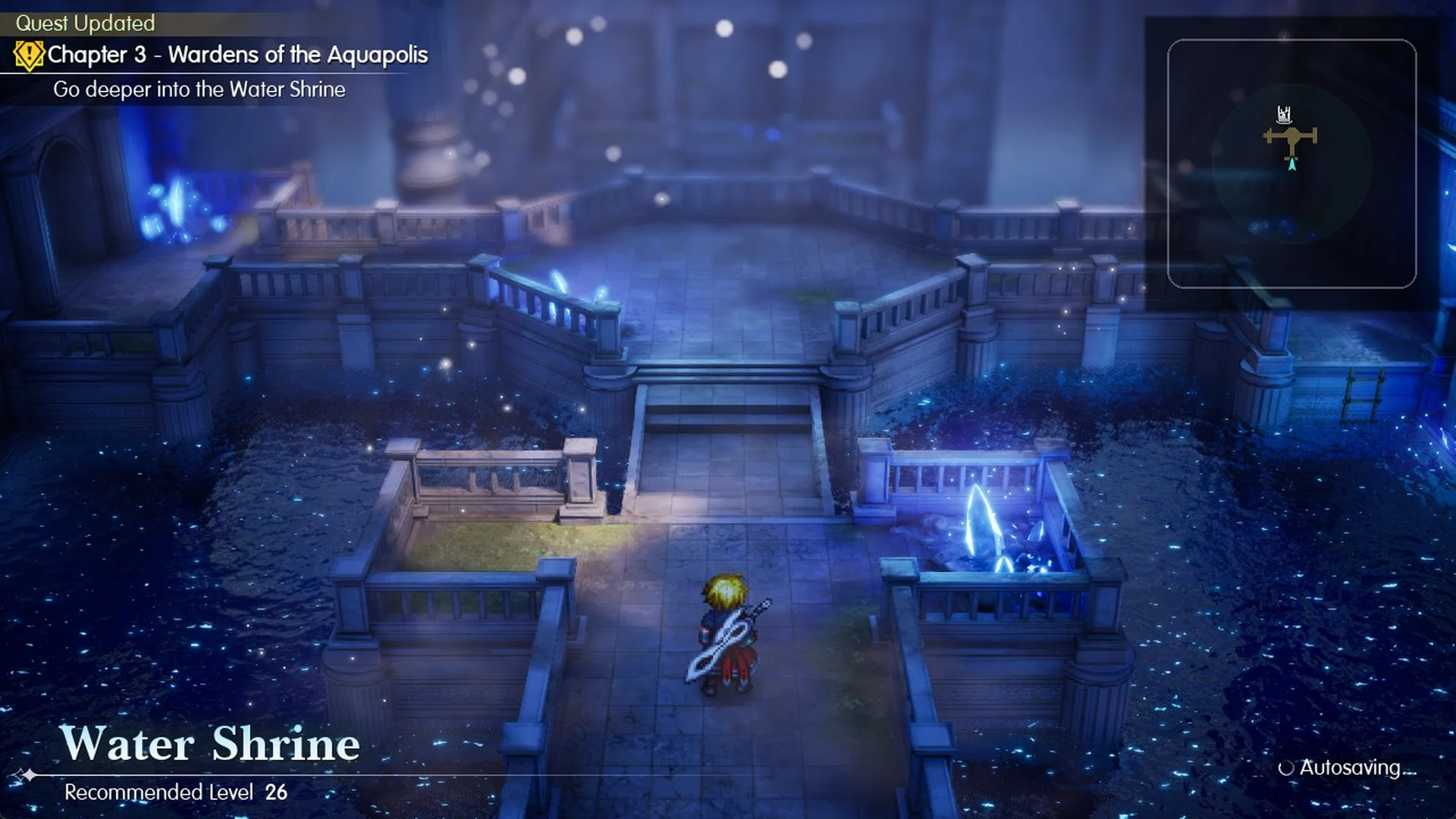 Water Shrine Area 1 1F arrival: Go deeper into the Water Shrine, Recommended Level 26