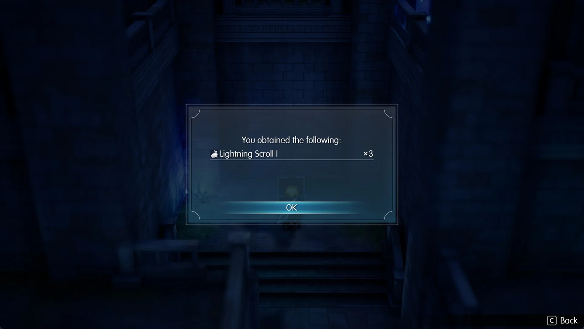 You obtained the following: Lightning Scroll I x3