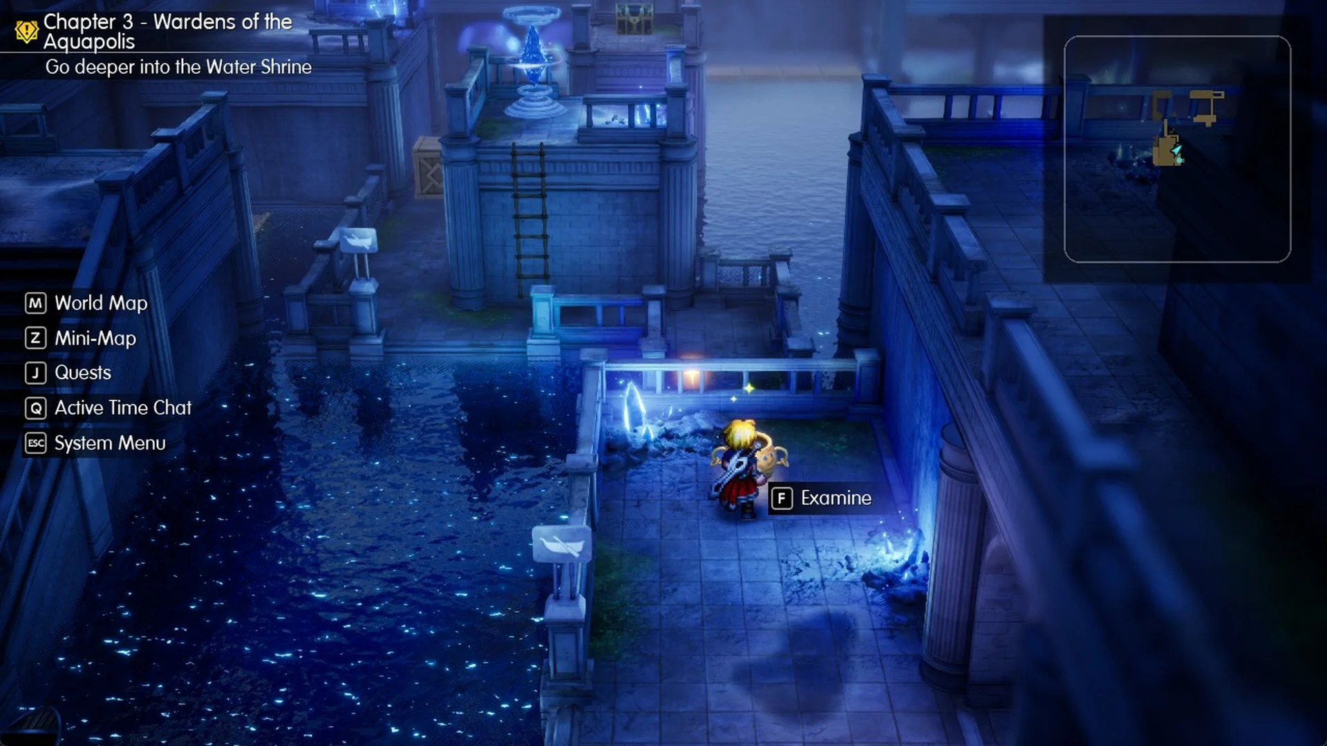 The Viridian Pot on its railed platform in Area 2 with F Examine
