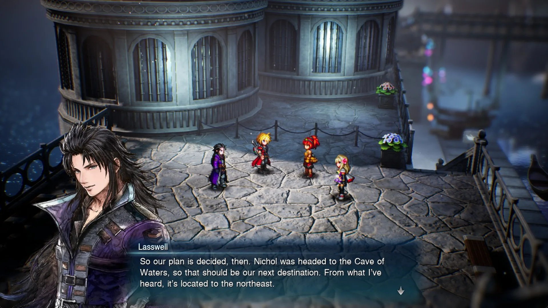 Lasswell: Nichol was headed to the Cave of Waters. From what I've heard, it's located to the northeast.
