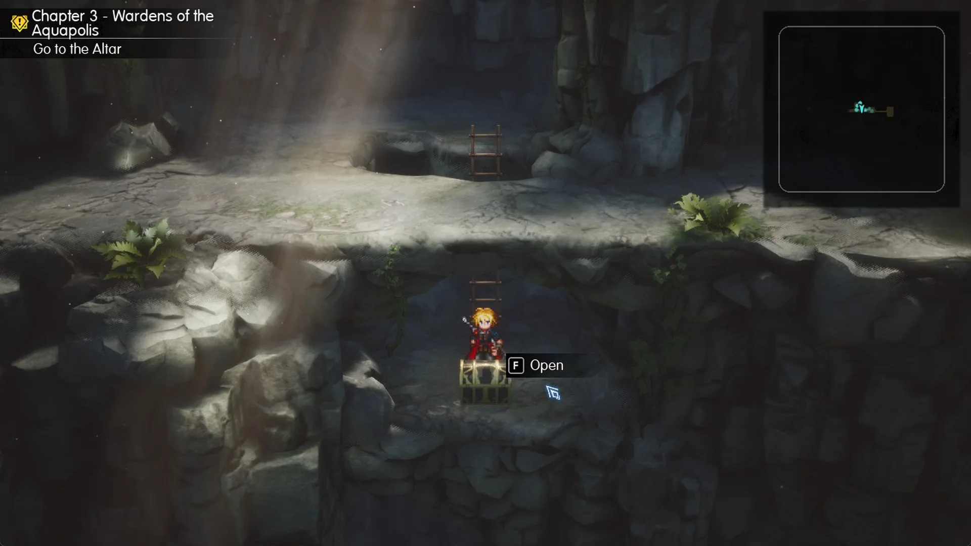 Devout's Armor chest on the 3F ledge with F Open