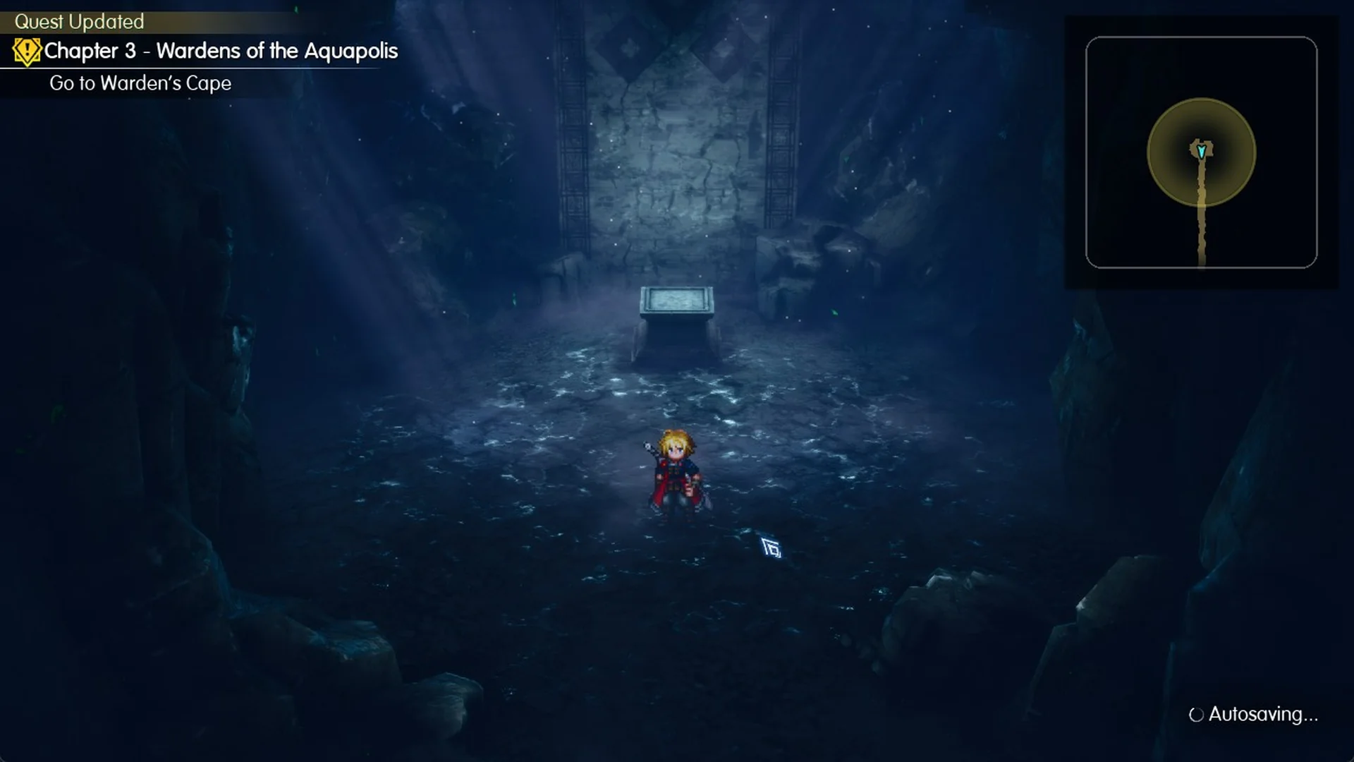 Quest Updated: Go to Warden's Cape, Autosaving