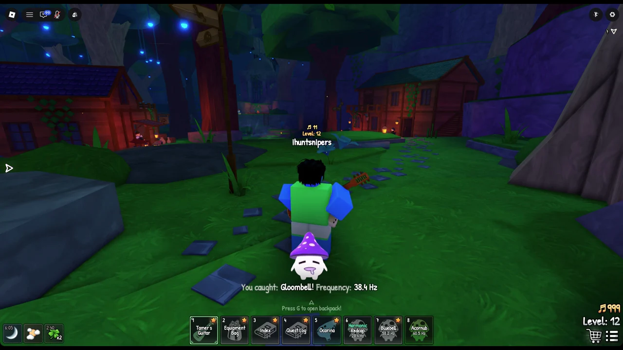 A Gloombell caught at 38.4 Hz at night with the Tamer's Guitar selected in the hotbar