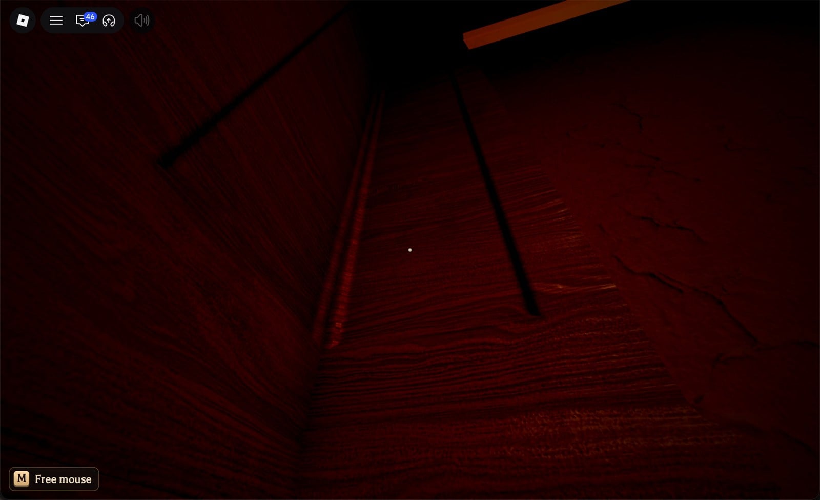Floor 1 view gone dark red a moment before the entity catches the player