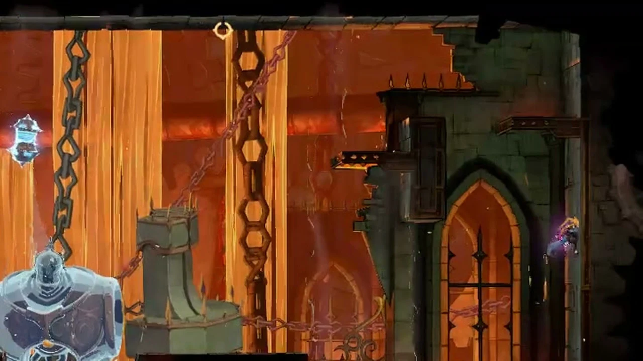 Rose hooked onto the right wall by the pink diamond