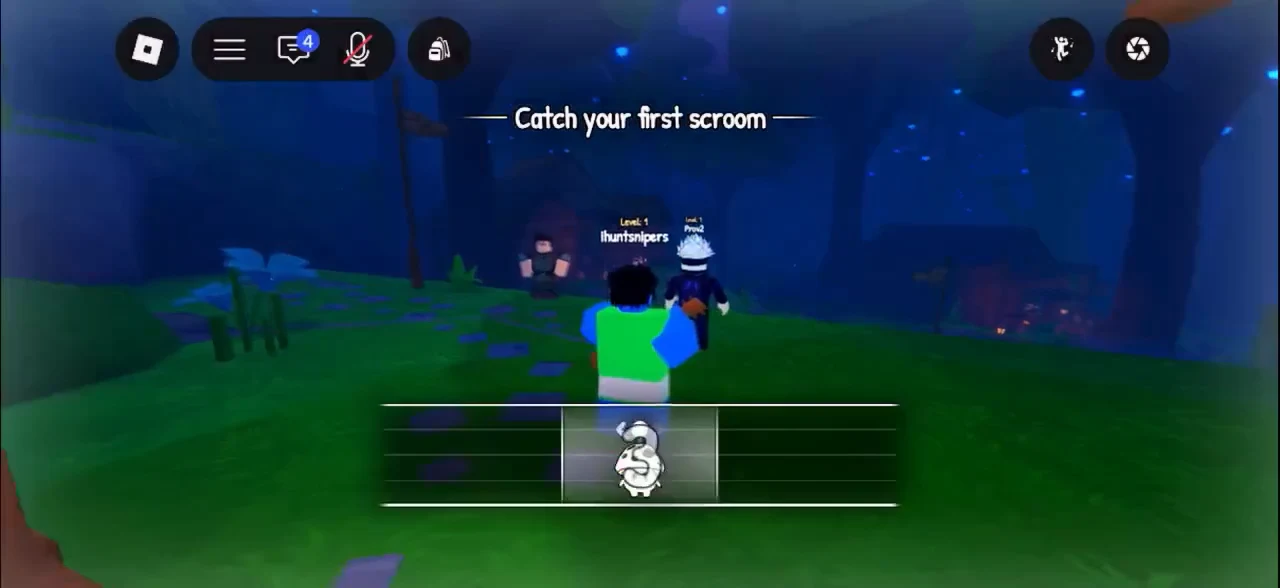 The catch confirmation moment with the mushroom selected in the center item bar