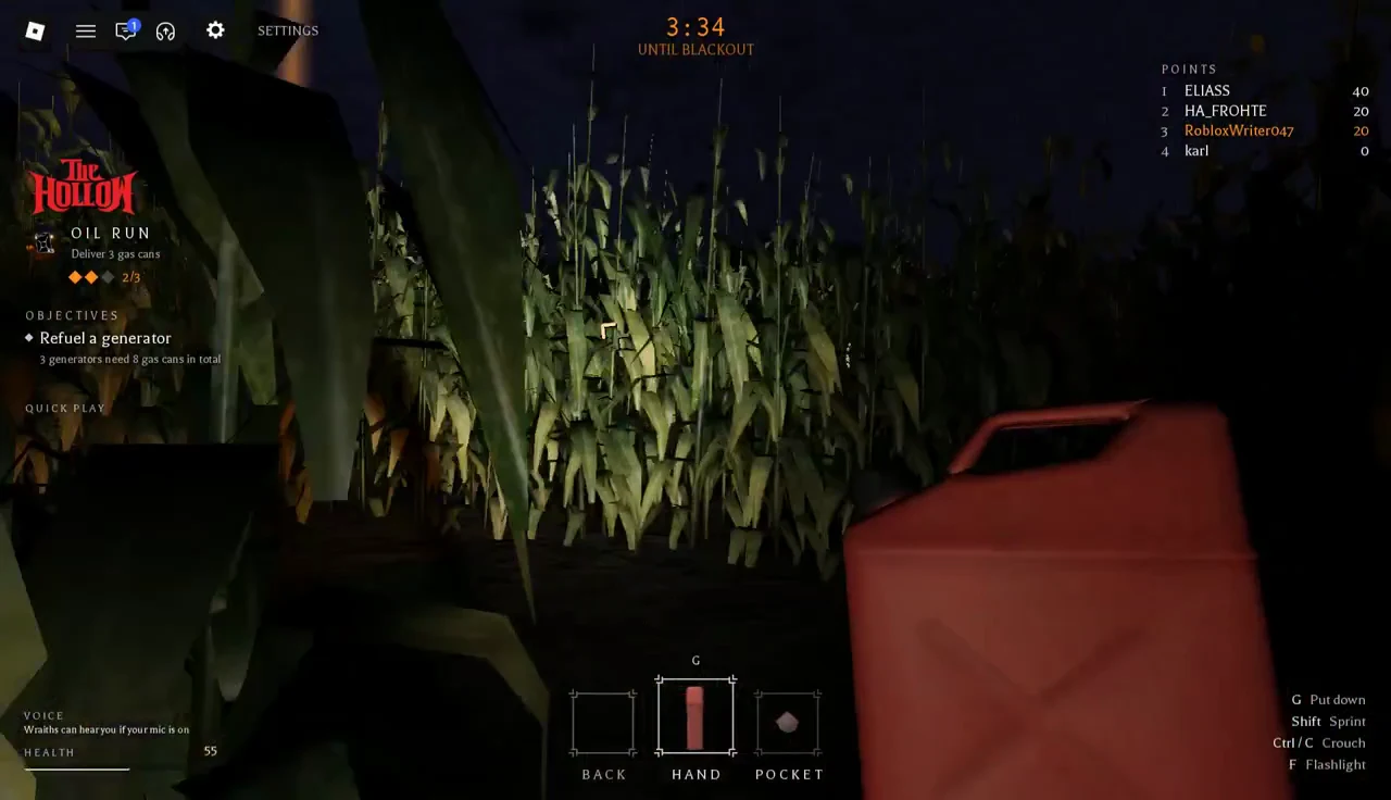 Player carrying a gas can toward the final delivery with the objective counter on screen