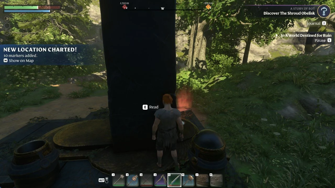 Read prompt still available at the obelisk after the new location has been charted