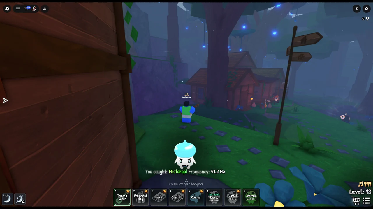 Later catch confirmation showing You caught: Mistdrop with its frequency