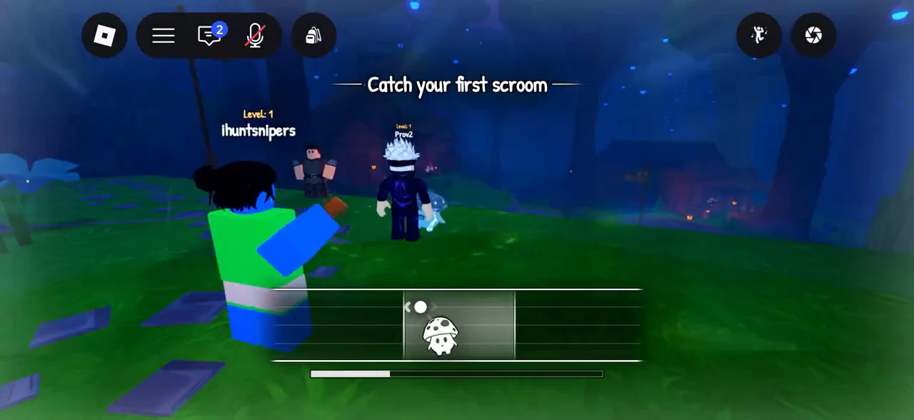 Catch meter and scroom icon shown during the catch zone mini-game