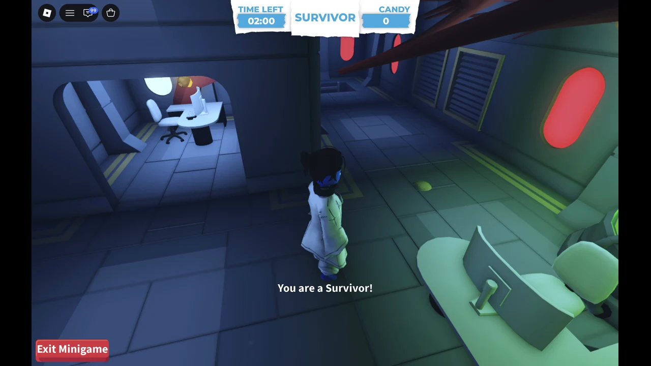 Where Bear? round start with TIME LEFT 02:00, SURVIVOR on the HUD and the banner You are a Survivor!