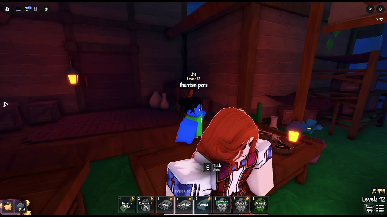 The E Talk Jane prompt shown at the wooden stall counter in Songkeeper's Grove