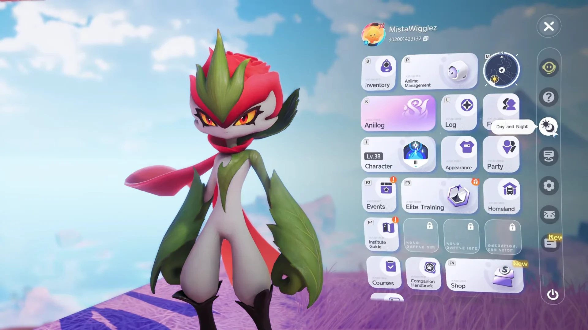 Accessing Day & Night menu