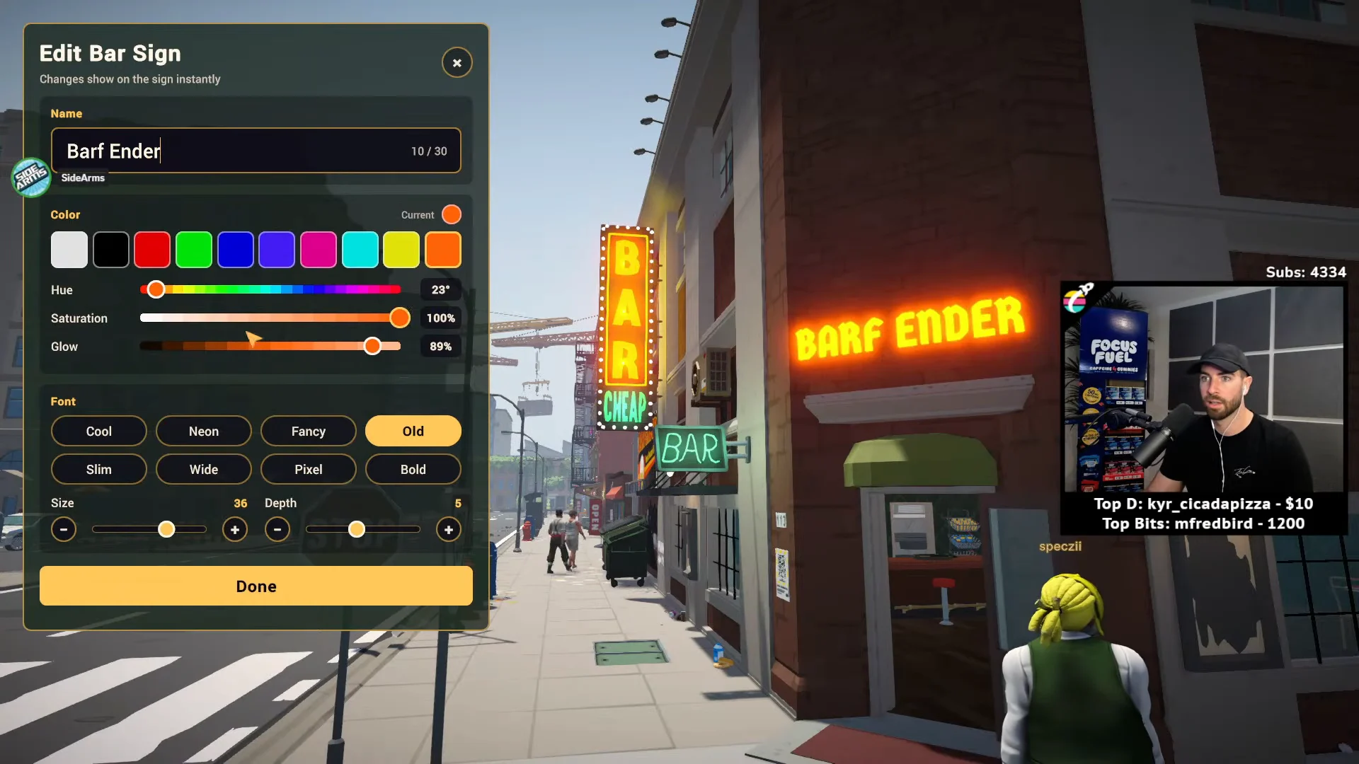 Customizing Neon Sign