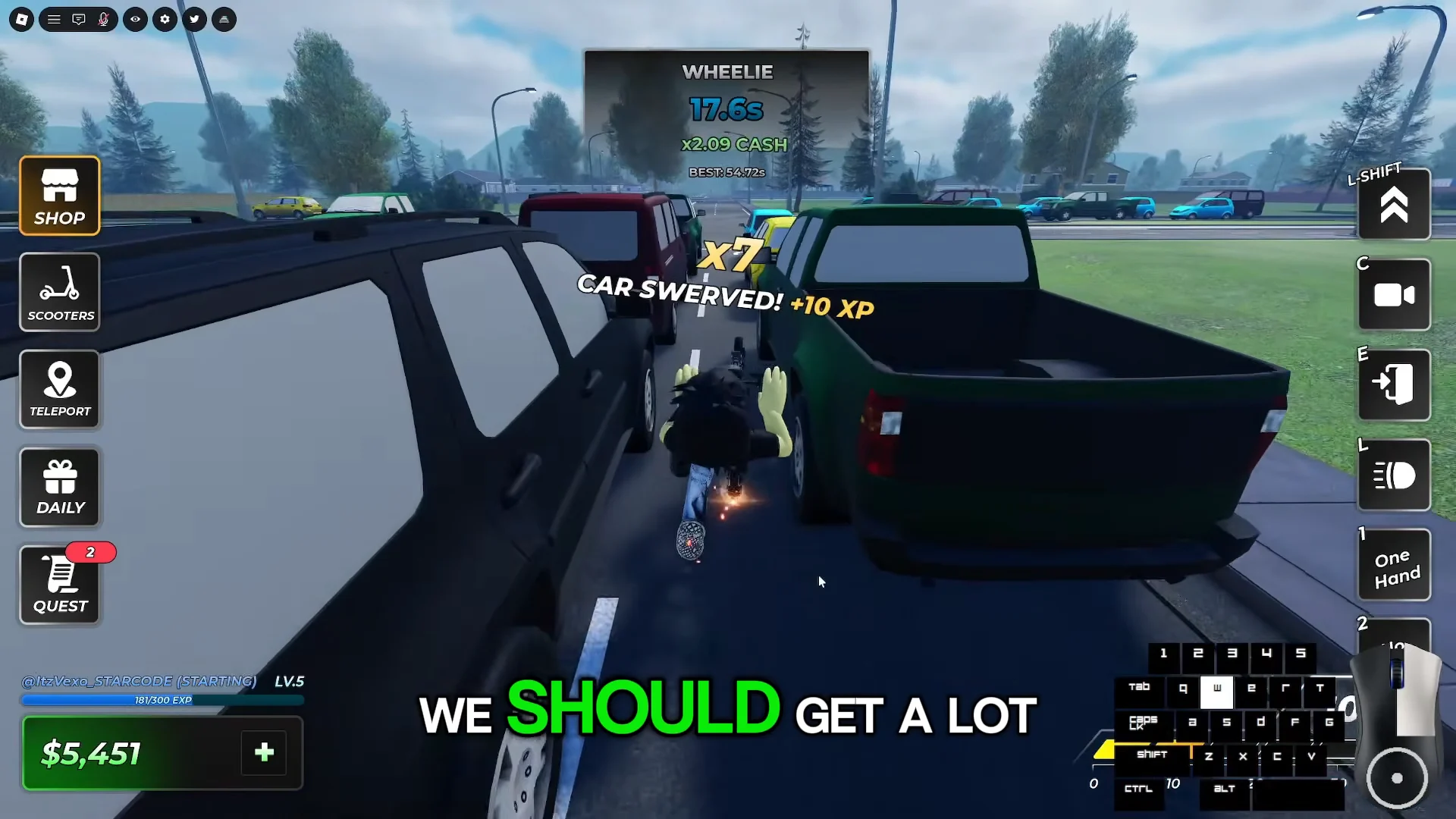 Traffic Swerving Leveling Method