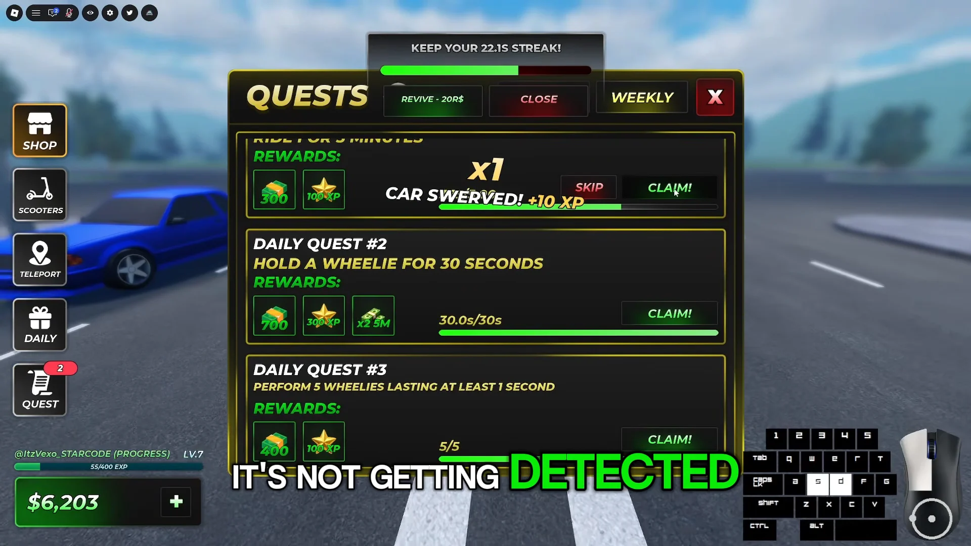 Claiming Daily Quests