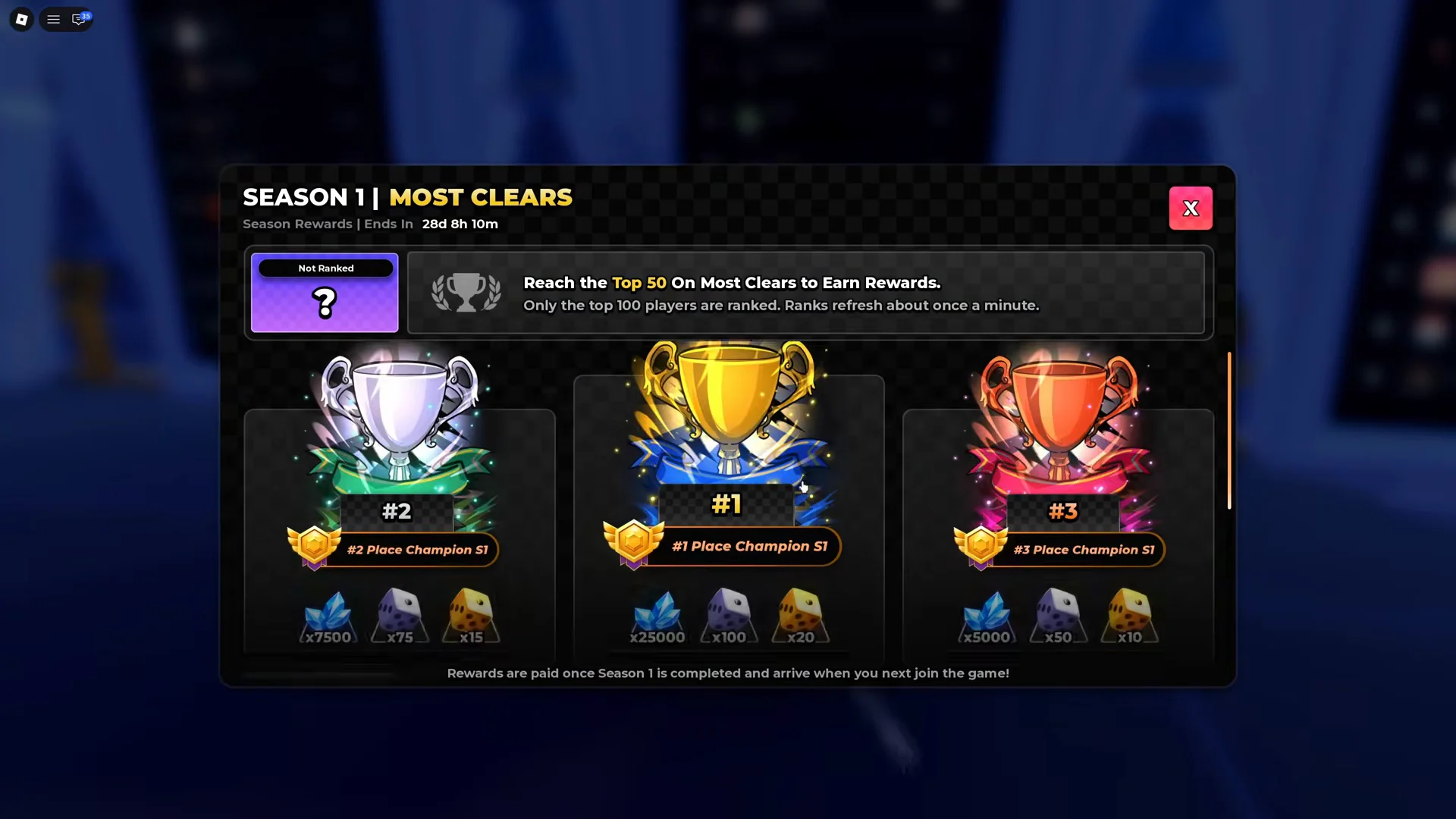 Lobby Seasonal Leaderboards & Tier Rewards