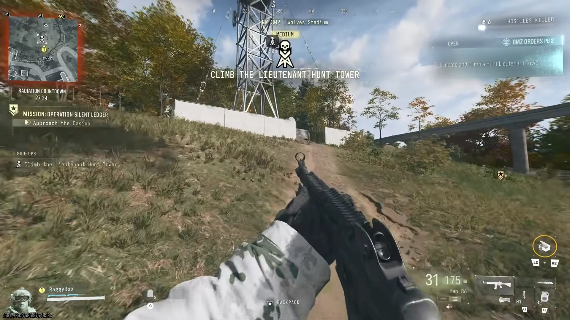 Approaching the Lieutenant Hunt tower