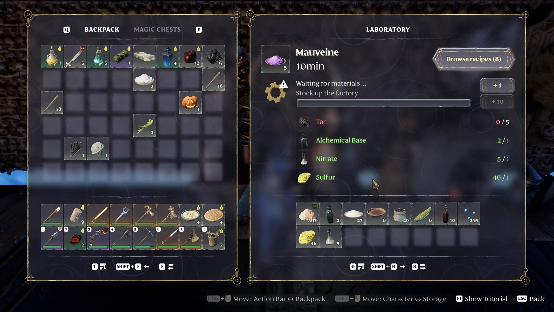 Mauveine selected at the Laboratory