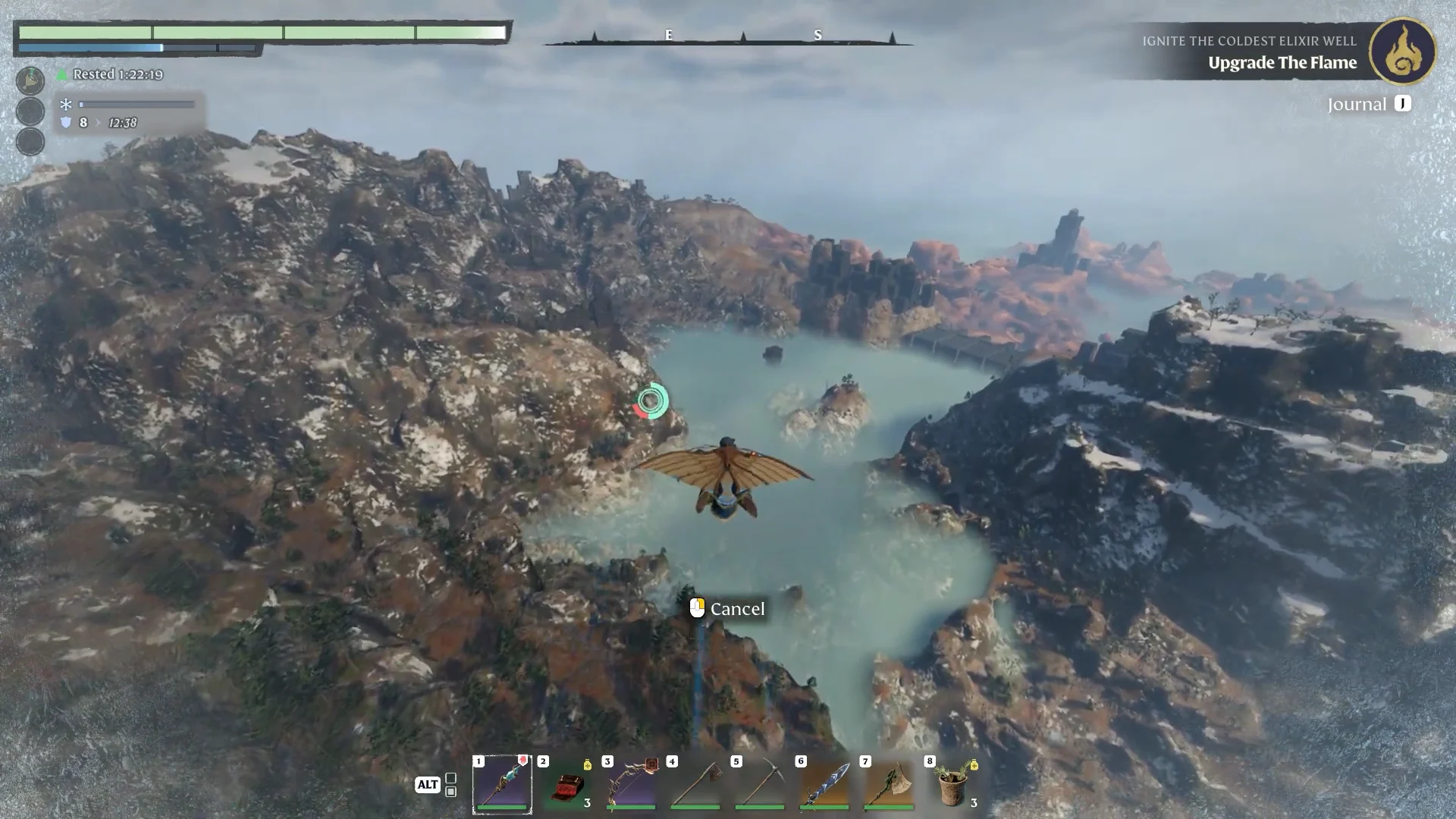 gliding from the spire down toward the Shroud