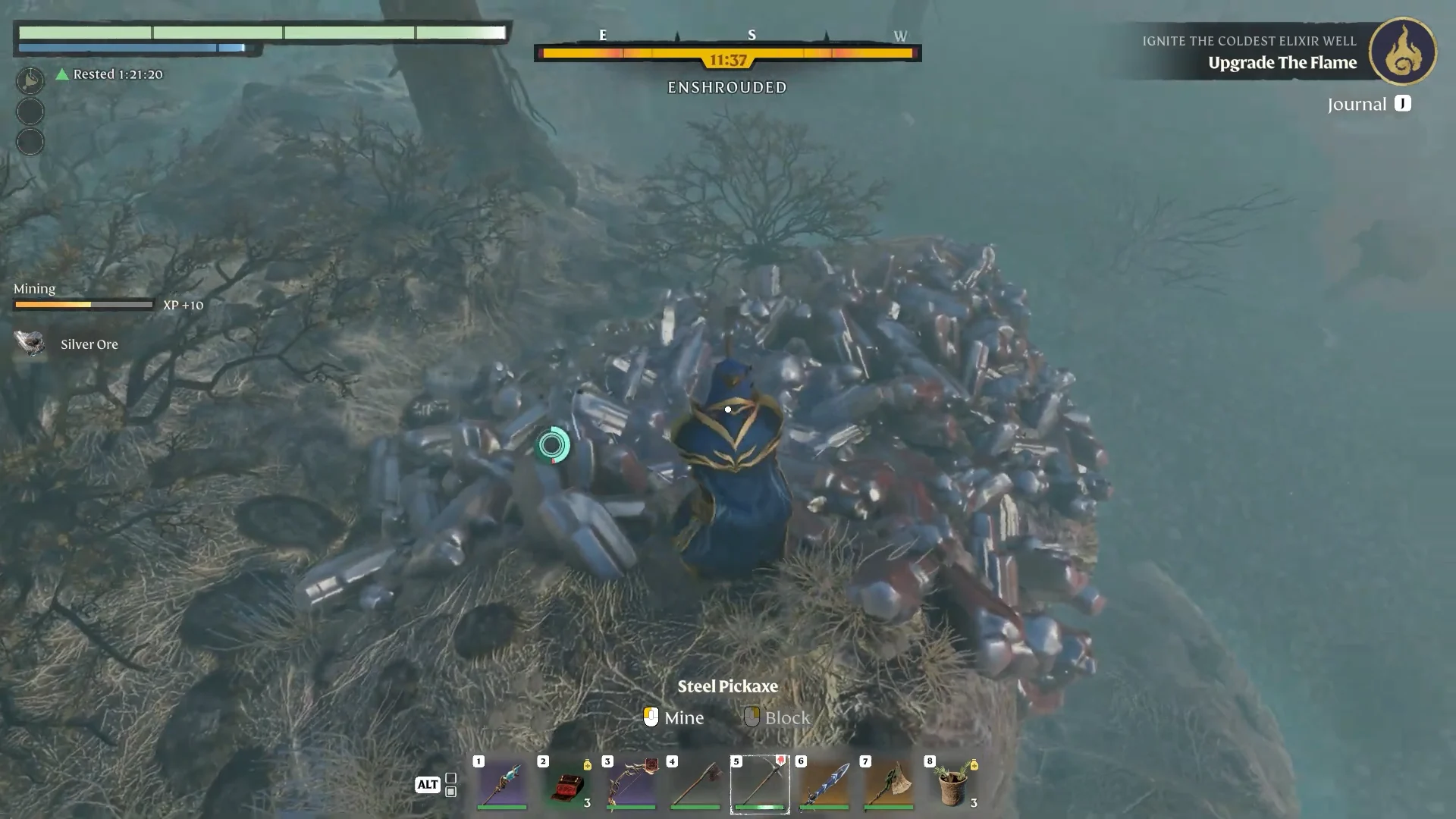 pickup Silver Ore while mining