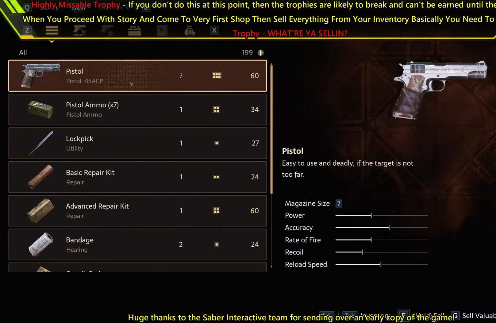 Selling Inventory Items